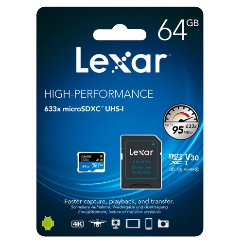 کارت حافظه لکسار LEXAR Micro SD 633X 64GB 95MBps