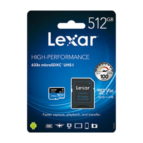 کارت حافظه لکسار LEXAR Micro SD 633X 512GB 95MBps